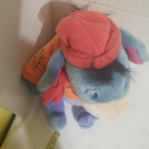 Autumn Eeyore Disney Plush With Scarf Sweater and Hat Fall Leaves 12" Never used - Picture 5 of 9